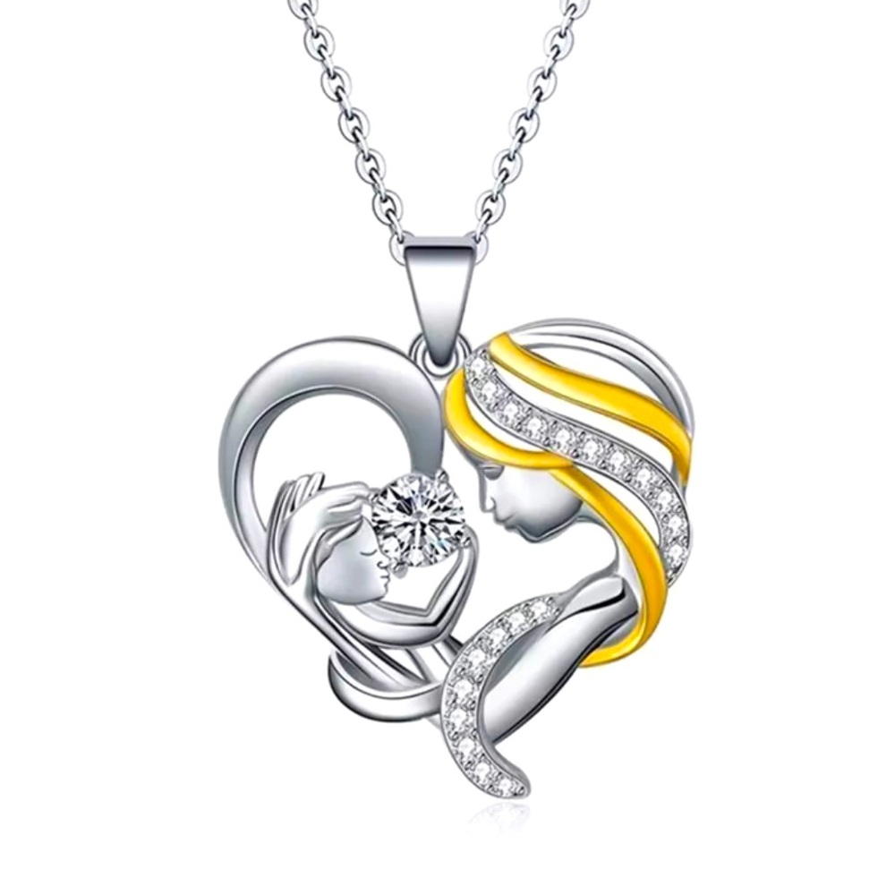 New In Her Arms Mother and Child Necklace Pendant